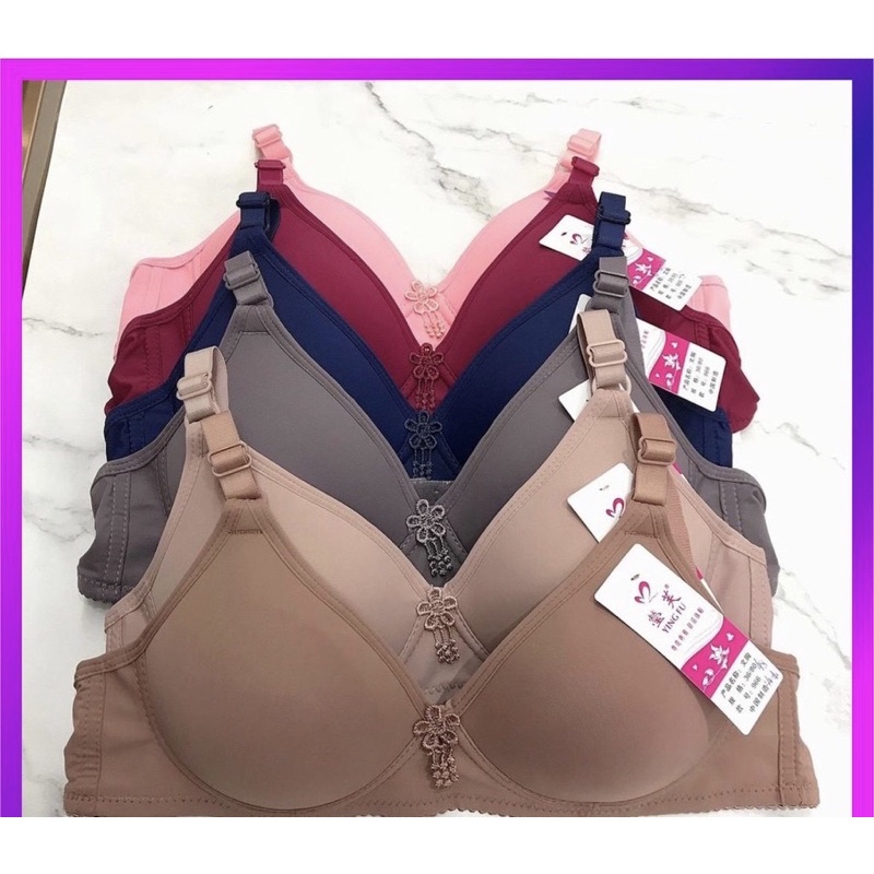 BH SUPER SOFT KAIT 3  | BRA KAIT 3 CUP B BUSA TIPIS  Bra/BH Busa Tipis Tak Berkawat Nilon Polos Brukat Kait 3