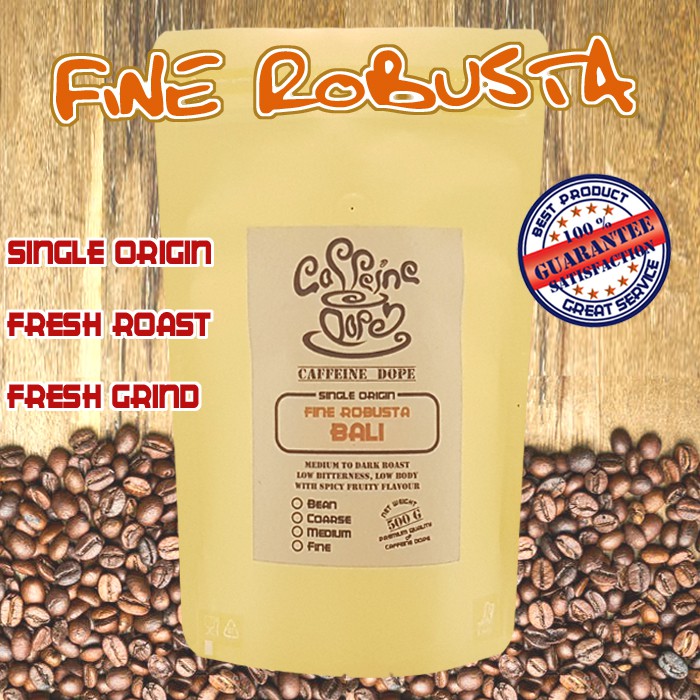

Kopi Robusta Bali 500 Gr -Fine Robusta- Bean/Biji & Ground/Bubuk