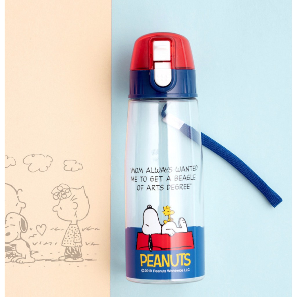 BOTOL MINUM PLASTIK ANAK BPA FREE 520 ML SNOOPY PEANUTS ORIGINAL