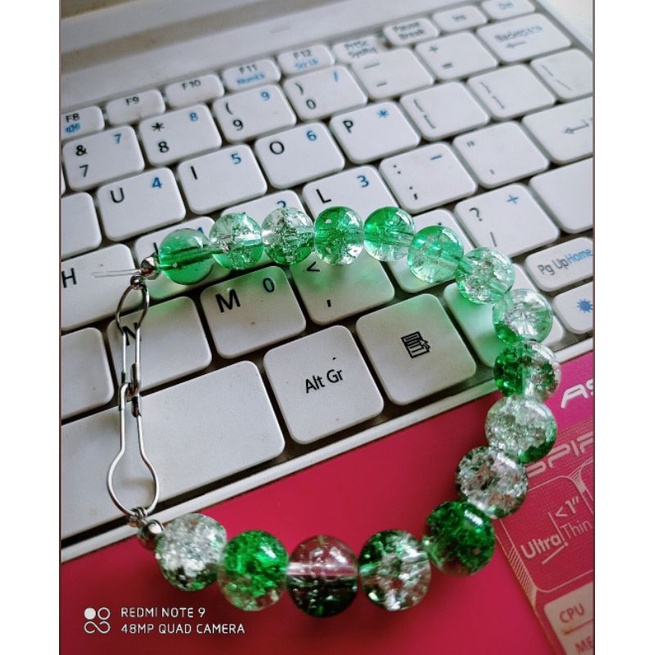 konektor masker hijab "manik- manik batu yg cantik ukuran besar dan berat