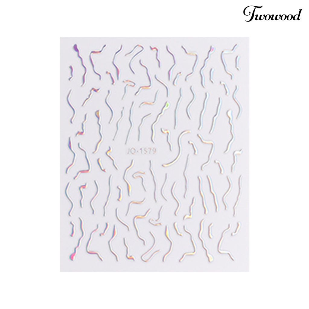 Twowood Stiker Kuku 2D Motif Hati / Bintang / Bunga / Kupu-Kupu Untuk Dekorasi Nail Art / Manicure DIY