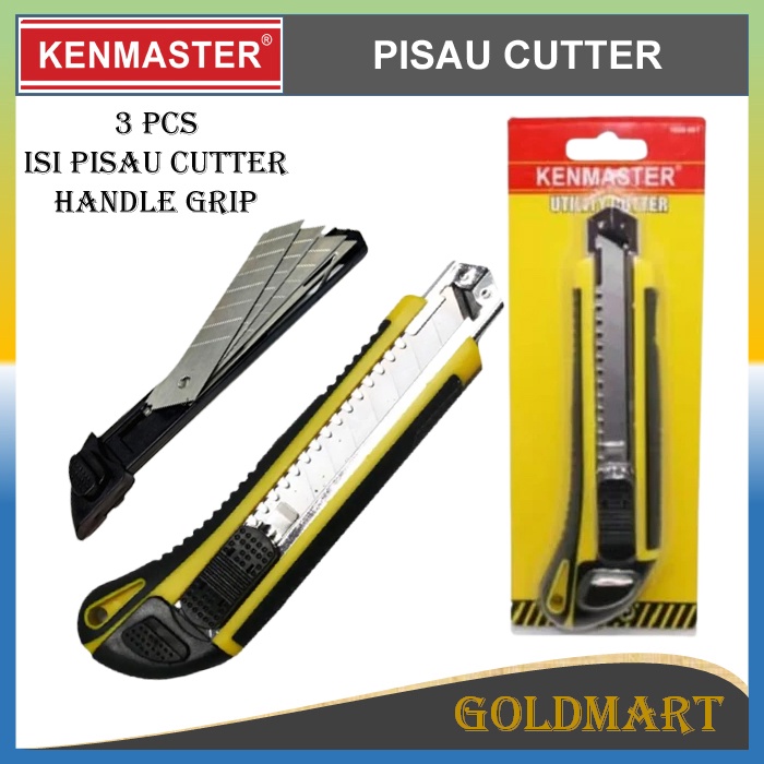 Pisau Cutter Grip + Refill isi Cutter - Kenmaster Pisau Kater Refill isi Cutter