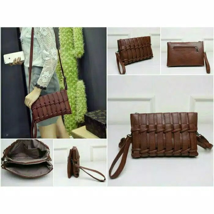 Tas Pesta Wanita Clutch Pesta Multifungsi clutch wanita Tas Selempang Kulit saes (resleting) Murah Semanggi saes store 005