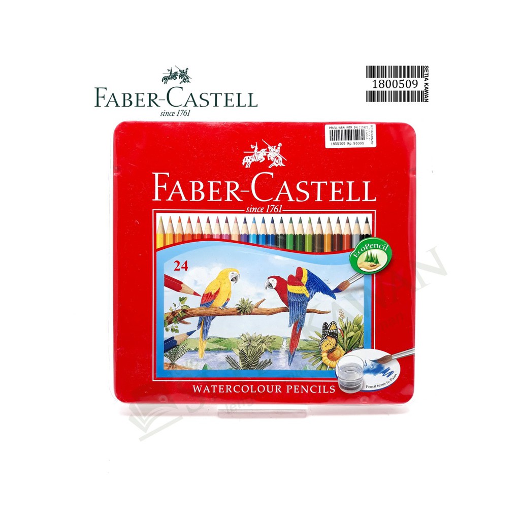 

Pensil Warna Faber Castell 24 Watercolour Kemasen Kaleng (Tin case)