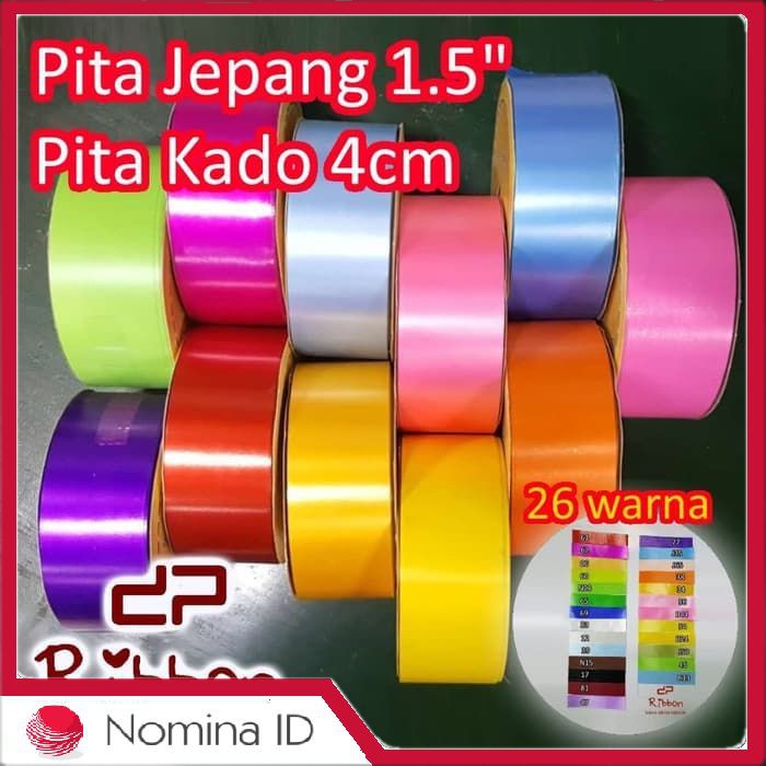 

C247 Pita Kado Biasa Besar 4cm / Pita Jepang / Ribbon Polos 38 mm 1,5 inch