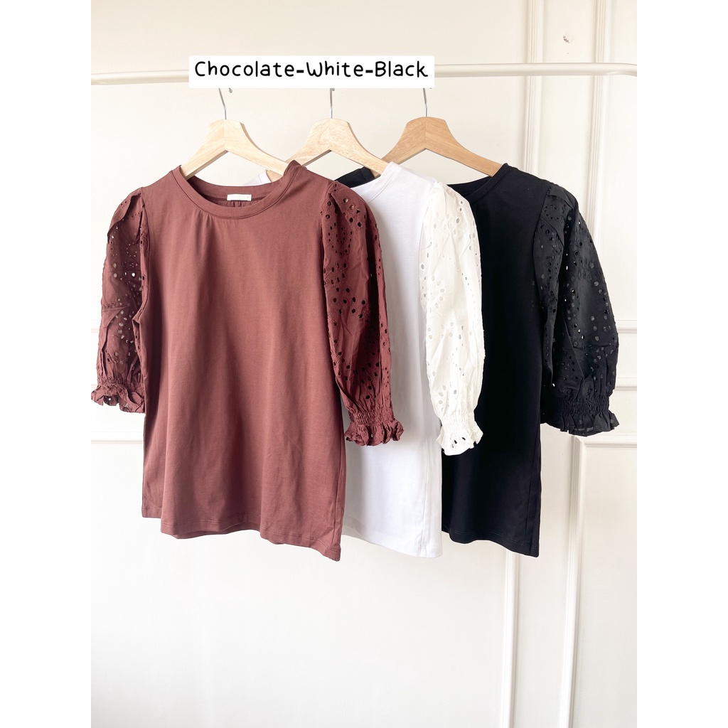 UNQ Lace Sleeve Blouse - Atasan Wanita Original-3