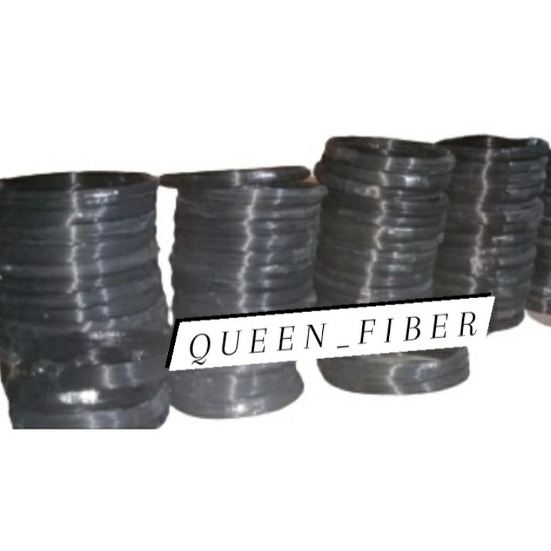 Jeruji fiber hitam ( non kulit ) import 1.3mm panjang 100mtr berat 270grm