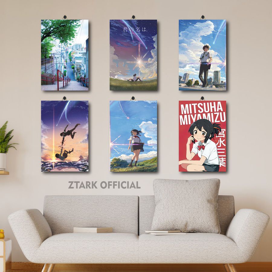 21-40 HIASAN KAMAR ANIME KIMI NO NA WA 20X30 KJQM2/YG9YU/ POSTER KAMAR PRIA ANIME KIMI NO NA WA / BI