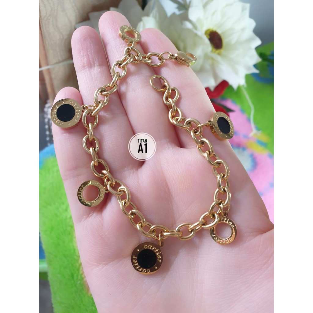 TITANIUM GELANG RANTAI CARTIER GOLD