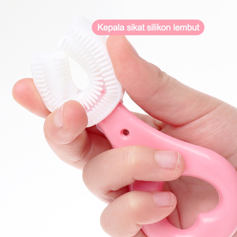 Sikat gigi betuk u anak Bahan silikon / Training Toothbrush/Sikat gigi anak berbentuk U L301