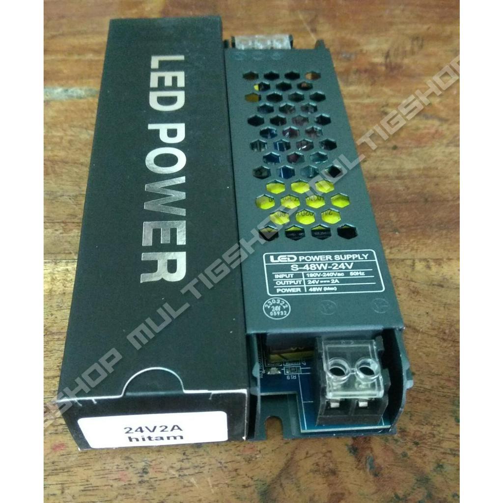 LED Power Supply Switching 24V 2A - Body Slim Hitam