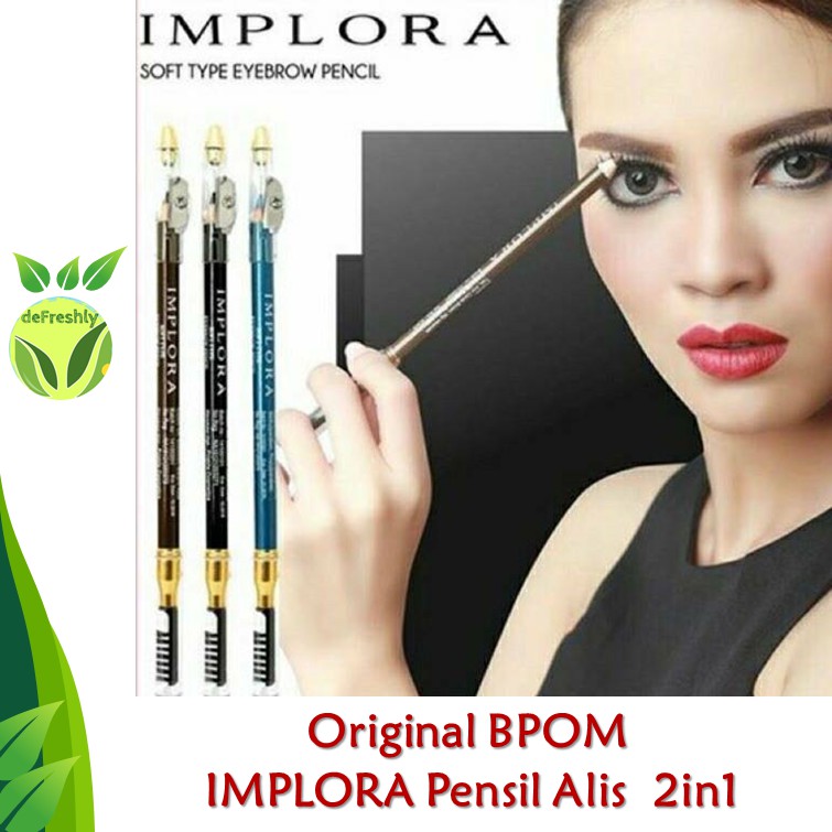 ❤ defreshly ❤ IMPLORA Pensil Alis 2in1 - Soft Type Eyebrow Pencil / SOFTBROW | Murah Aman BPOM Original