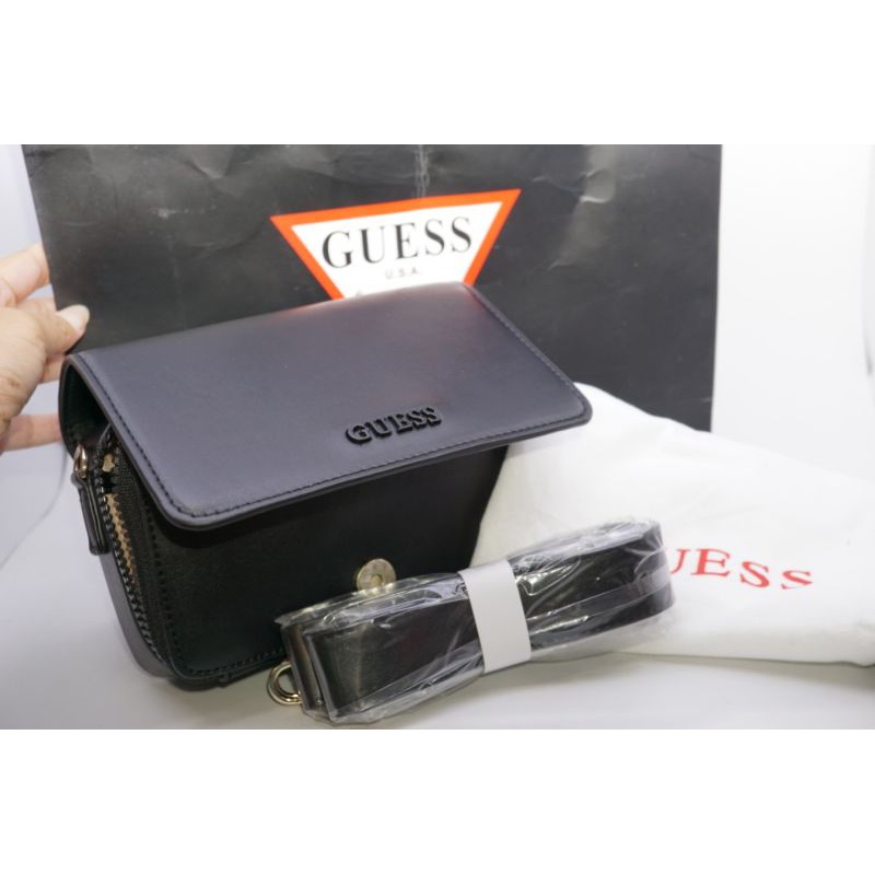 tas Guess Elliana black original lengkap tas selempang guess original guess Elliana hitam asli