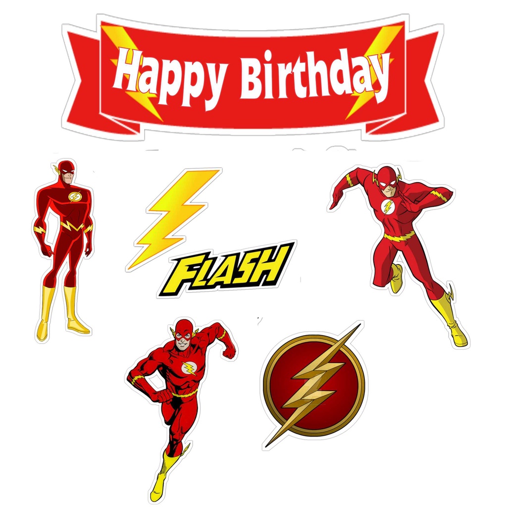 

TOPPER CAKE CUSTOM TOPPER ULANG TAHUN / HIASAN KUE THE FLASH