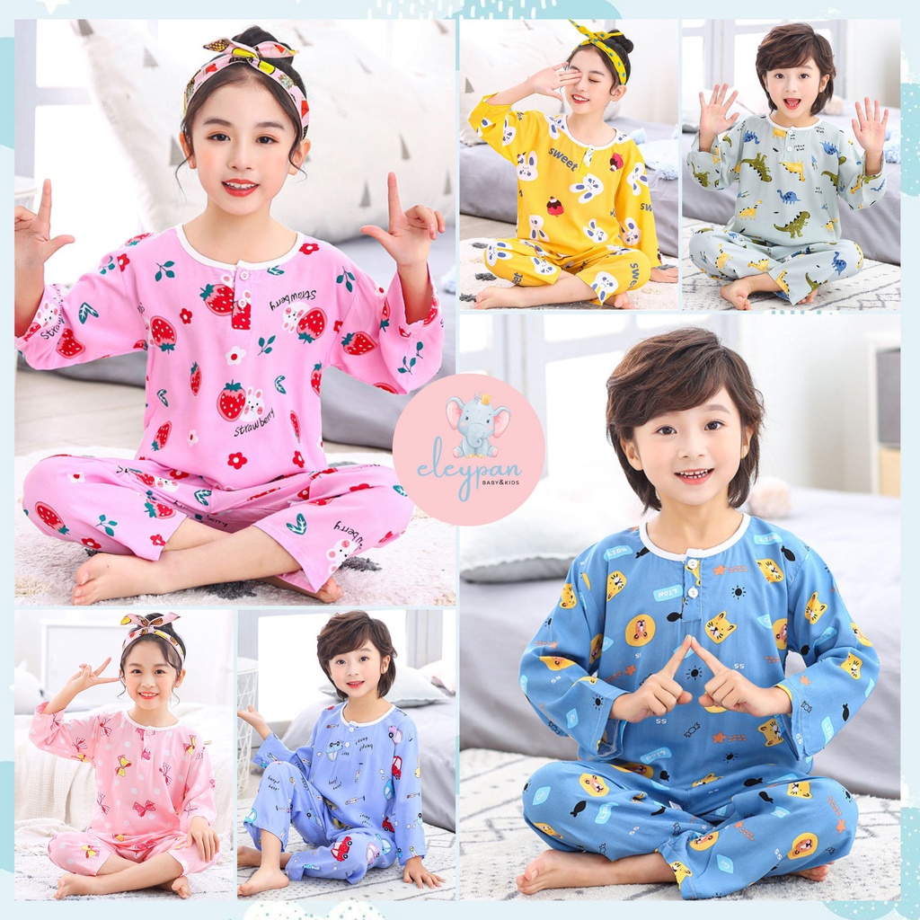 Baju Tidur Anak Impor / Setelan Baju Tidur Anak Cowok Cewek / Piyama Anak / Pajamas Anak / Set Pyjamas Anak / Baju Anak Nyaman