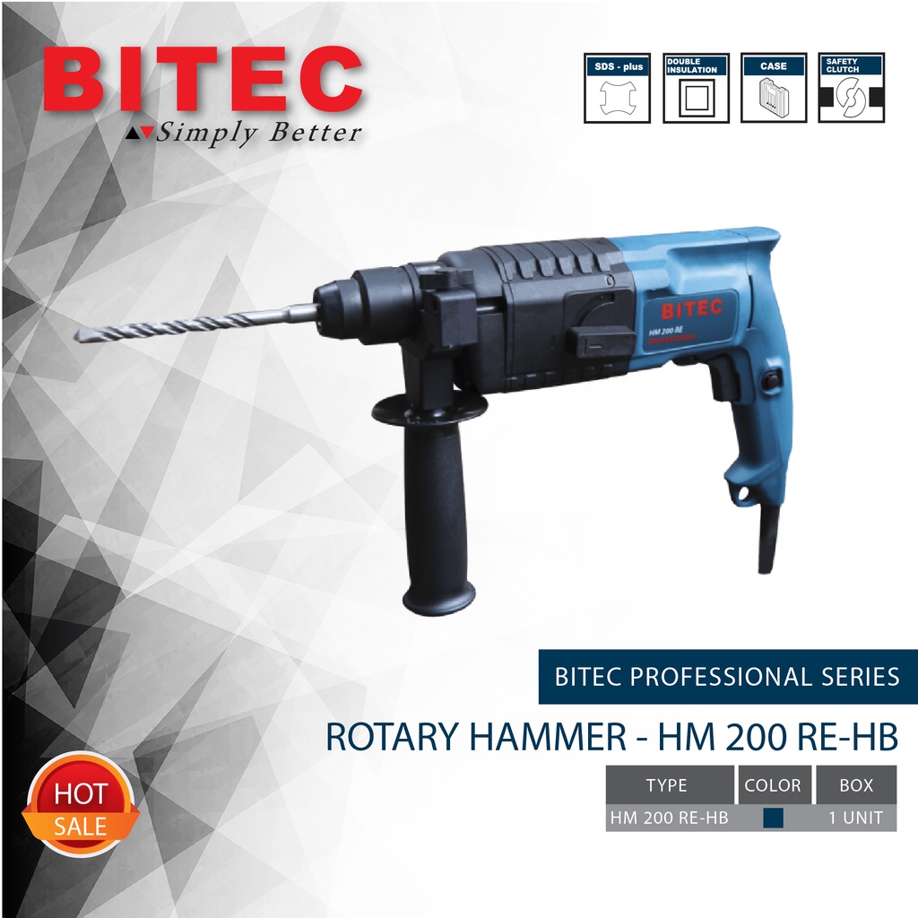 BITEC - MESIN BOR BETON / ROTARY HAMMER - HM 200 RE-HB - GARANSI RESMI 1 TAHUN