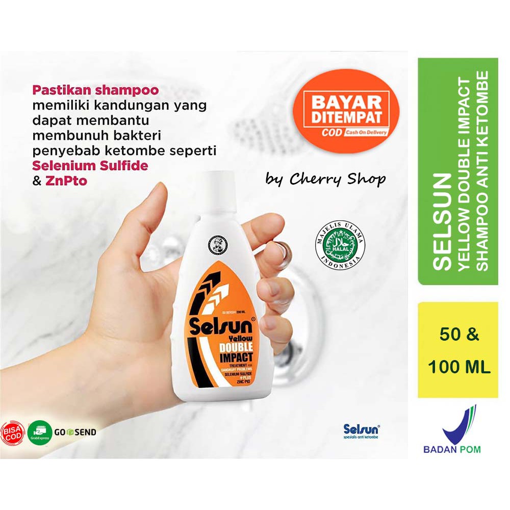[ORI] [BPOM] SELSUN Shampoo Conditioner Series | Sampo anti ketombe Yellow Double Impact 50 &amp; 100 ML
