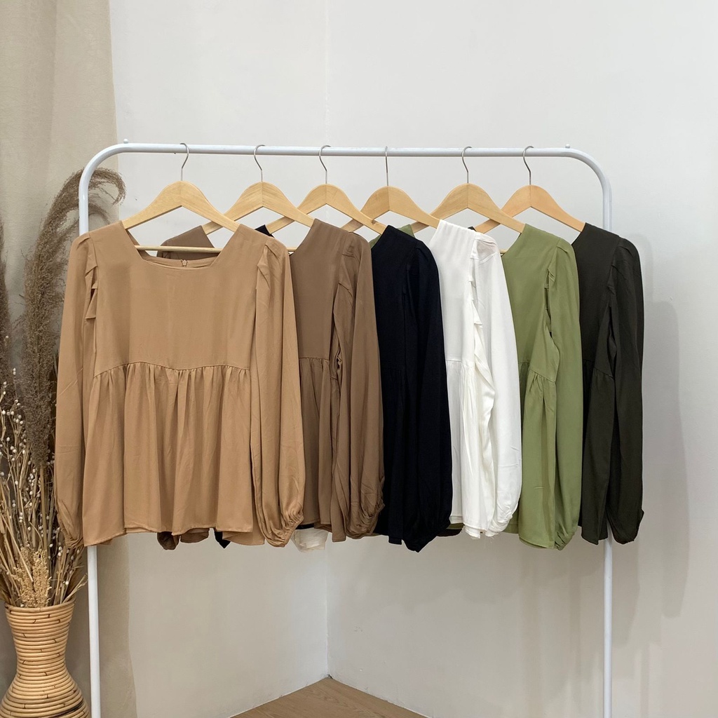 Niki Peplum Top - PLENARIO ID | Blouse Wanita - Atasan Wanita - busui friendly - COD-6