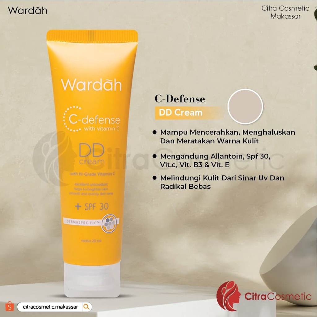 Wardah C-Defense Series DD- Cream Natural | DD-Cream Light | Creamy Wash | Whip Foam | C-Defense Face Mist | Mousse Moisturizer | Sleeping Mask | Creamy Wash |  Serum | Waterclay Mask