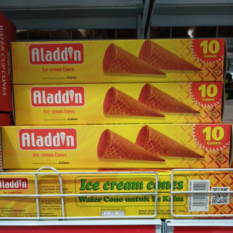 Aladdin Ice Cream Cones isi 10pcs 120g