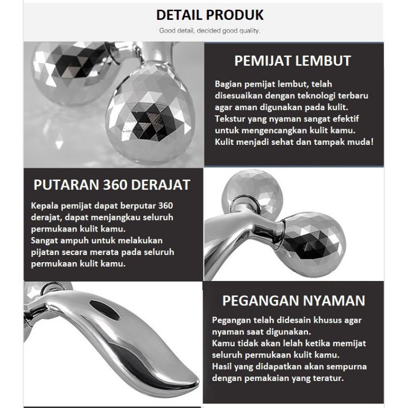 3D Massager / Alat Pijat Wajah Roller / Pijat wajah manual / Pengencang Relaksasi Terapi