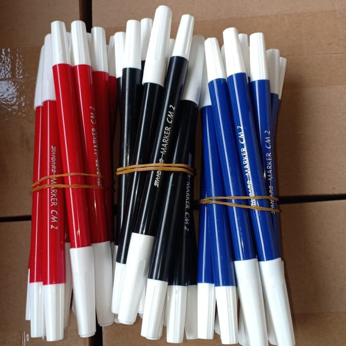 Spidol kecil / marker Standard / Standar Hitam / Biru / Merah - 1 lusin