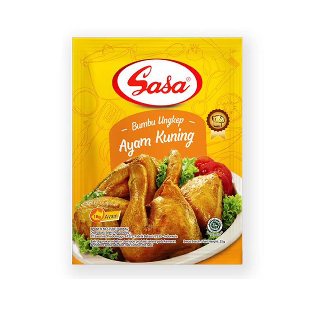 Jual Sasa Bumbu Ungkep Ayam Kuning 3pcs 25 gr Indonesia|Shopee Indonesia