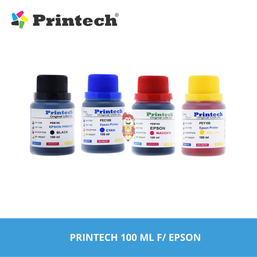 Tinta Printer Epson PRINTECH TX Ink / Tinta TX Epson B/C/Y/M 100 Ml
