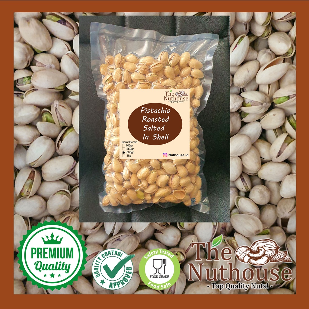 500gr Pistachio Roasted Salted in Shell 21-25 US Extra no.1 [Kacang Pistachio Panggang]