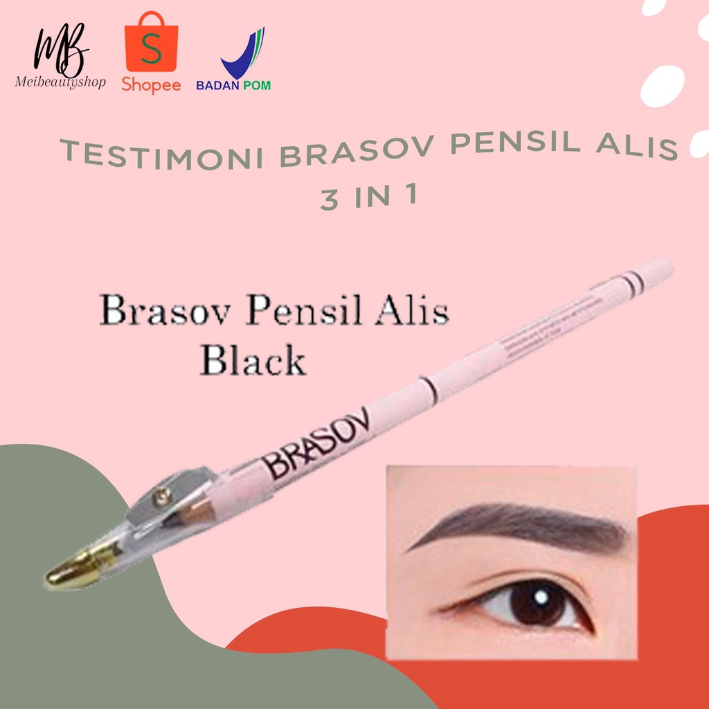 BRASOV Pensil Alis 3 IN 1 / Eyebrow Pencil Automatic