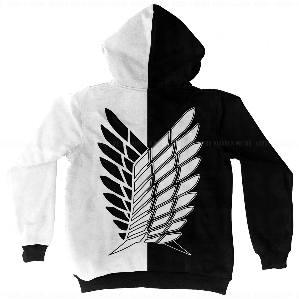 Hoodie Two Tone SNK Casual Anime Manga Attack On Titan Premium Unisex