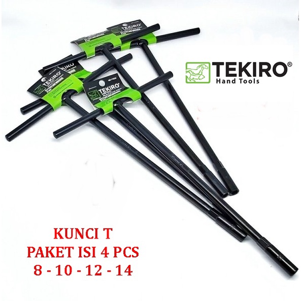 PROMO !!! Tekiro KUNCI T SET (8,10,12,14MM) HITAM