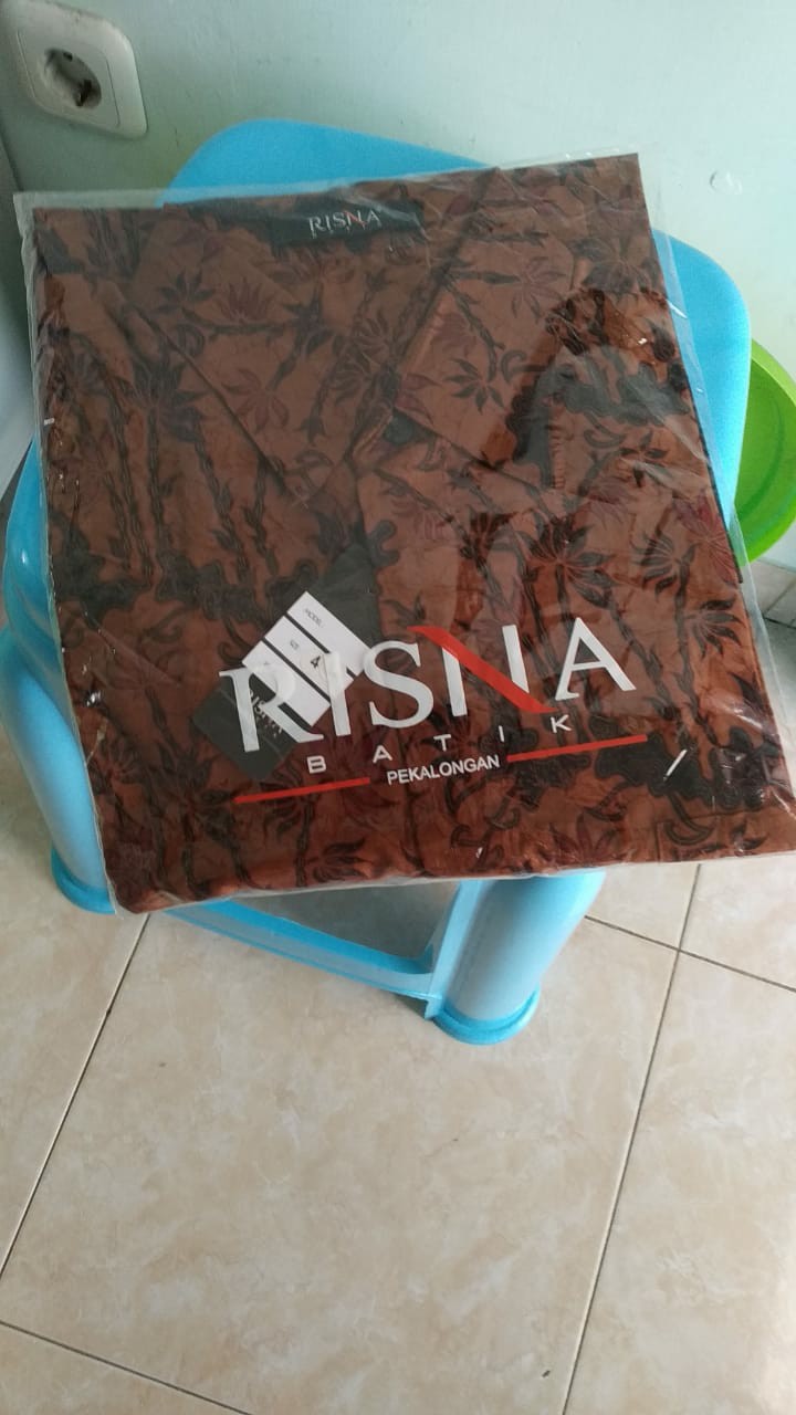 Risna Batik Krb Bunga Daun Coklat Kemeja Batik Lengan Panjang Premium M L Xl Xxxl / 3l 4l 5l