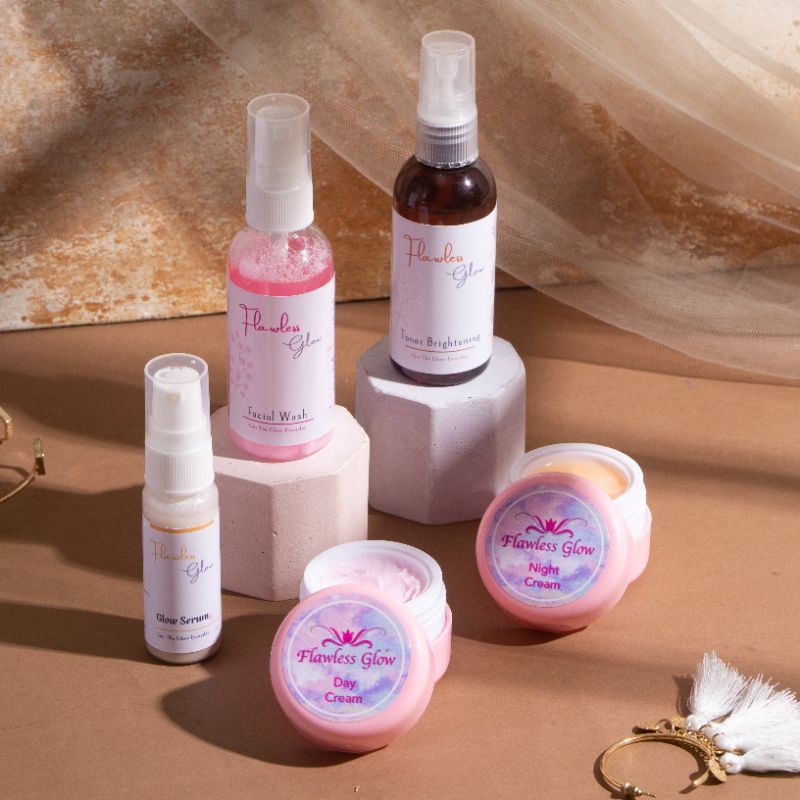 FLAWLESS GLOW / CREAM PEMUTIH WAJAH SANGAT AMPUH STRONG ORIGINAL 100%. PAKET GLOWING