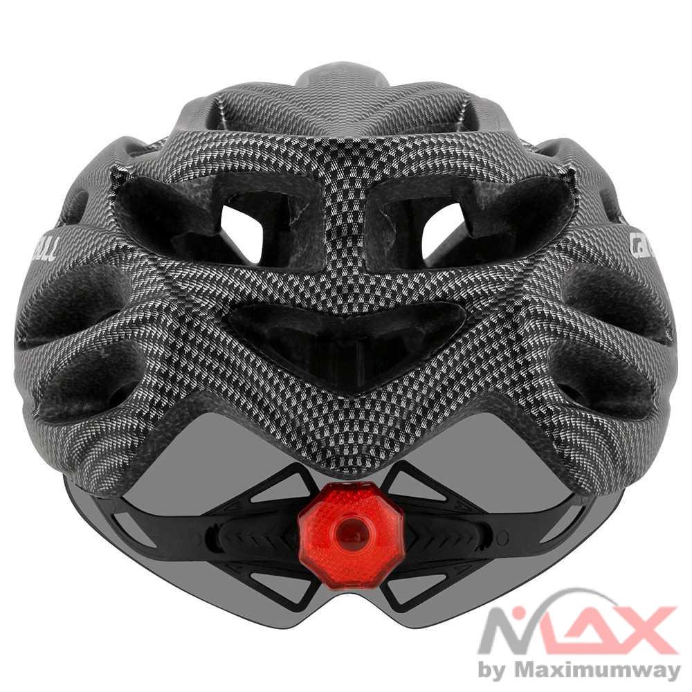 CAIRBULL Helm Sepeda Powermeter MTB Helmet Visor Removable Lens - CB26 Warna Black Carbon