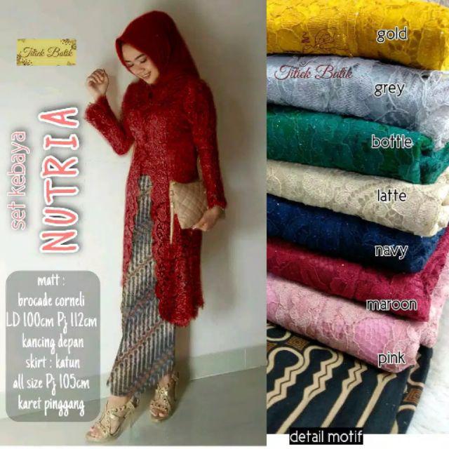 Setelan kebaya kondangan brokat jumbo nutria Asmara gown #1 ORIGINAL BEST SELLER READY JUMBO LD #120 DAHLIANA SET KEBAYA NUTRIA SET BROKAT BRUKAT ROK MOTIF LURIK PESTA KONDANGAN BRIDESMAID HIJAU BOTOL Baju Gamis Brokat Kebaya Batik Murah Pesta Kondangan-MAROON