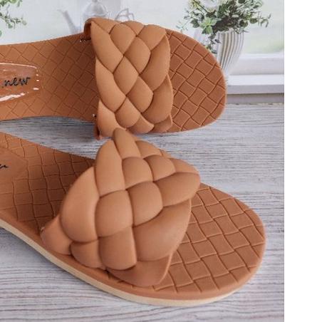 ✱ Sendal karet wanita slop kepang, Sandal jelly perempuan terbaru model slop kepang,nyaman ▲