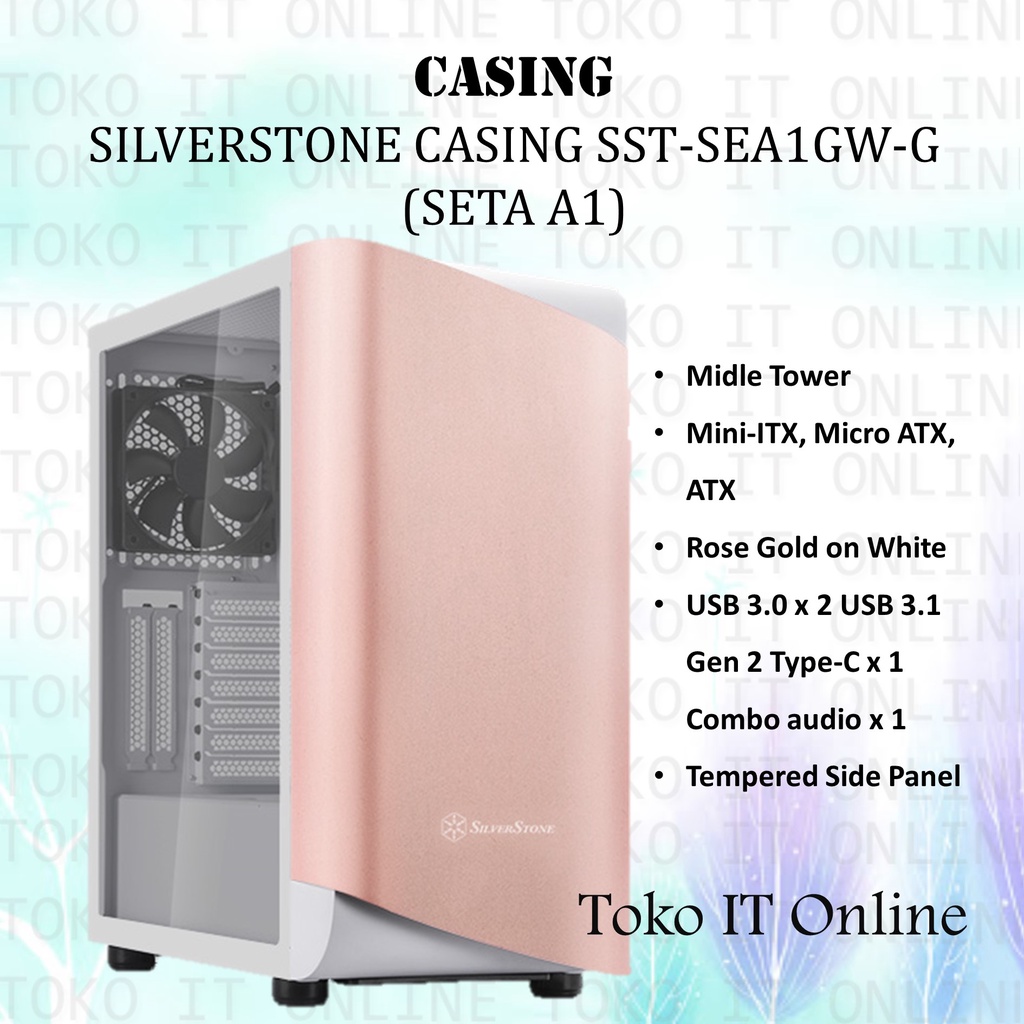 SILVERSTONE MIDDLE TOWER CASE SETA A1 ROSE GOLD