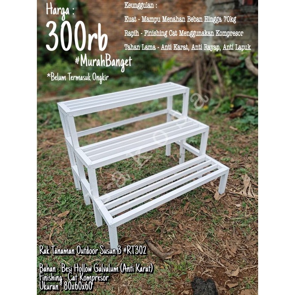 Rak Tanaman - Rak Pot - Rak Outdoor Susun 3 RT302