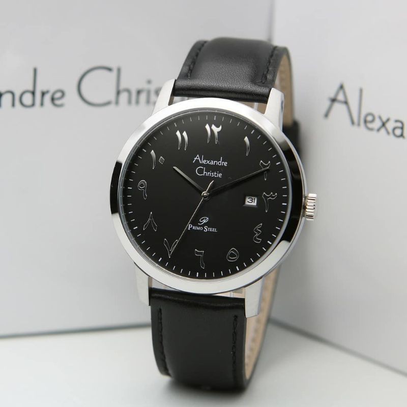 Jam Tangan Alexander Christie Pria Black Silver ac1024