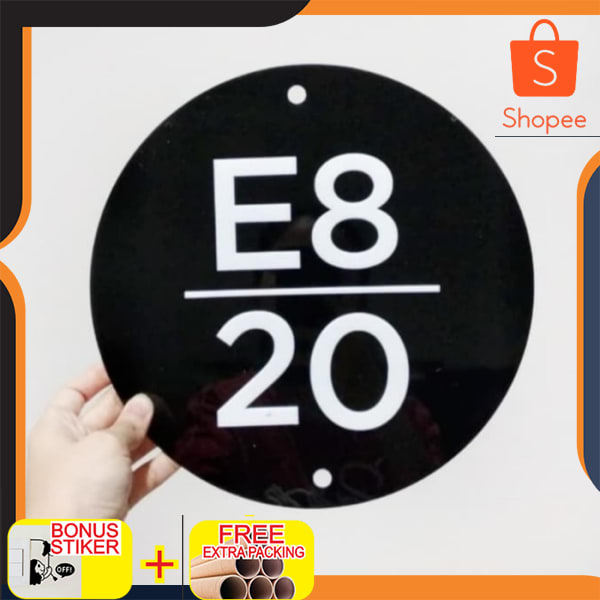 

nomor rumah acrylic timbul 20cm keren - dasar biru Elegan