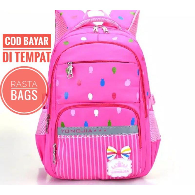 RASTA_BAGS17 TAS SEKOLAH ANAK PEREMPUAN SD TK PAUD BACKPACK GENDONG LUCU MURAH MOTIF NANAS