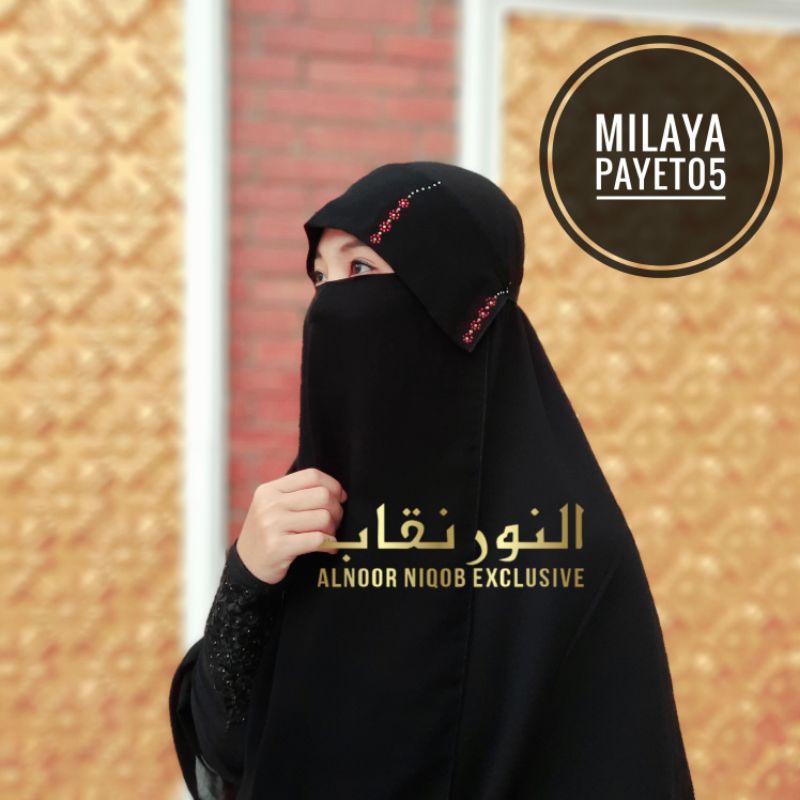 niqab MILAYA PAYET KODE 05 cadar poni alnoor niqob arumi temboro