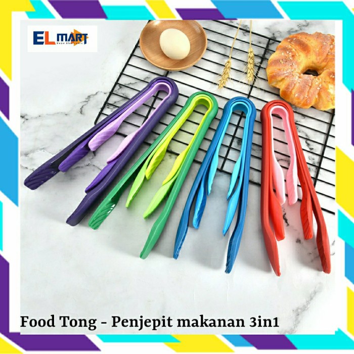 Penjepit Capitan Makanan Plastik 3in1 Good Quality Food Tong FT03