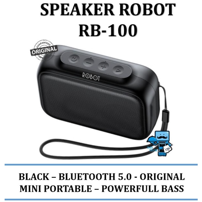 Speaker Bluetooth Robot RB100 Mini Portable 5.0 - Original(B8O0) Speaker Mini Super Bluetooth speker