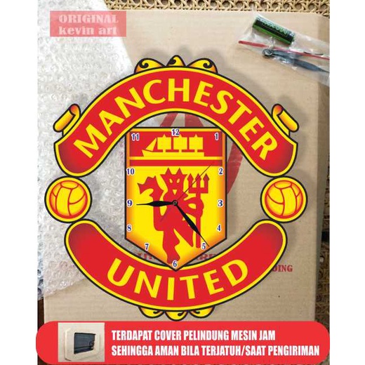 JAM DINDING UNIK LOGO MANCHESTER UNITED GRATIS HIASAN DINDING PAJANGAN DINDING DEKORASI DINDING KAMAR TIDUR POSTER DINDING KOLEKSI KLUB MANCHESTER UNITED RED DEVIL HOBI AKSESORIS KAMAR TIDUR MINIMALIS UNIK KEREN TERLARIS PALING BARU ARTISTIK MODERN MEWAH