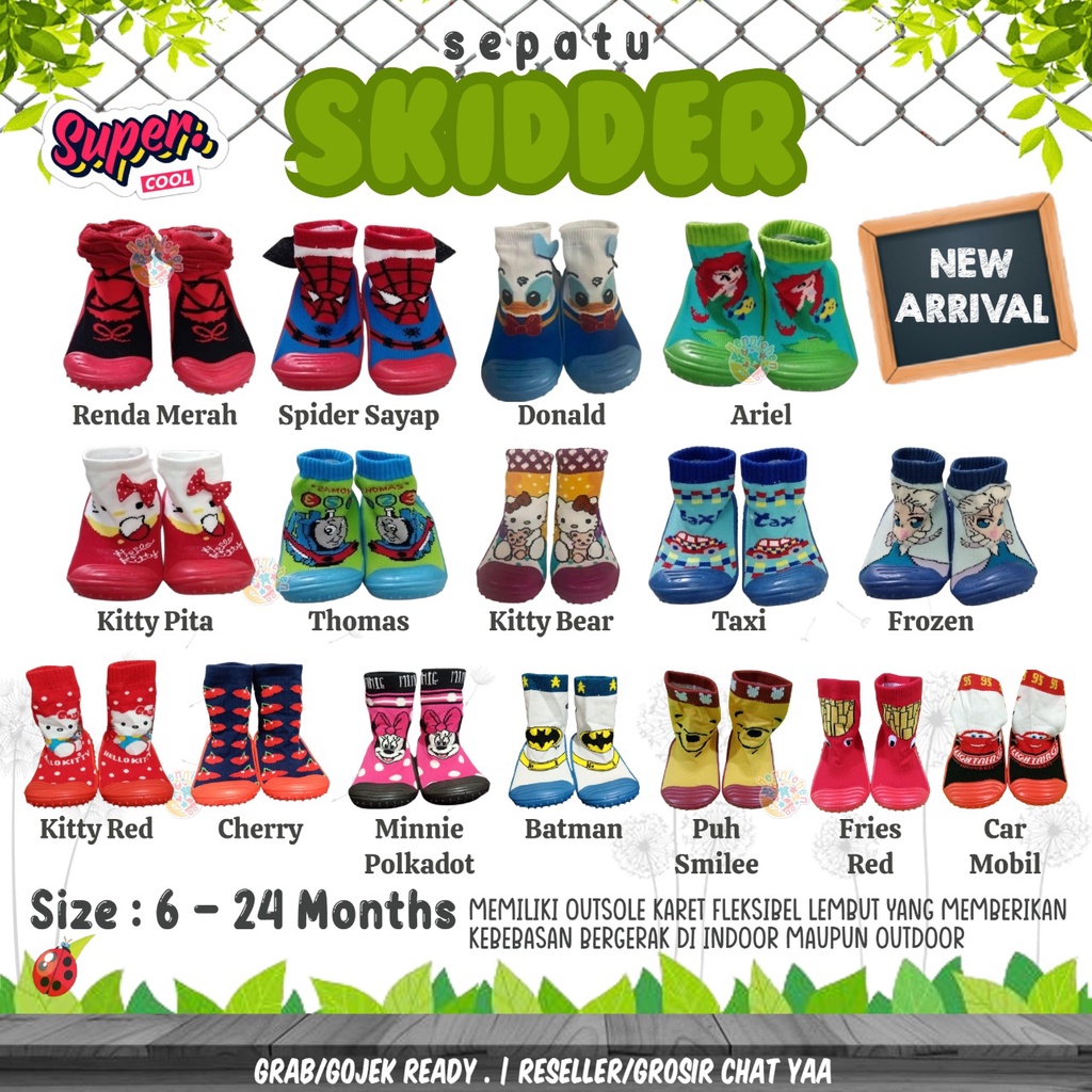 Sepatu Skidder /  Prewalker Skidder Bayi Anak lutut 6-24 Bulan PART 2