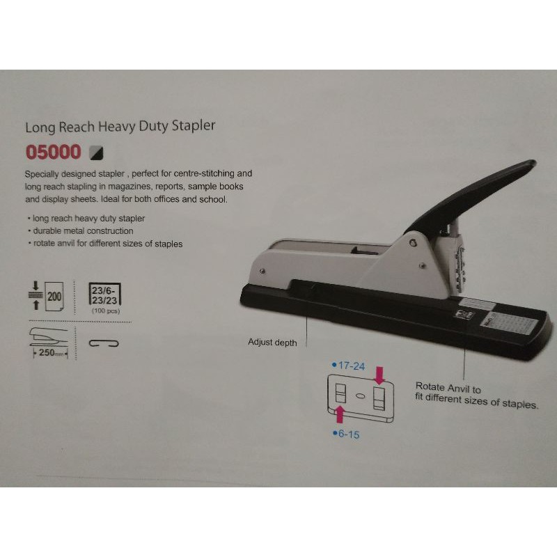 STAPLER HEKTER BESAR JILID TENGAH DAN PINGGIR KW-TRIO 5000, mirip 12L MAX.  Gratis isi!