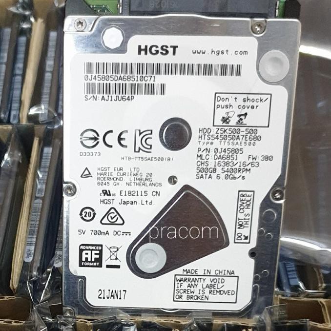 Hardisk Hdd Laptop Hitachi 500Gb 2,5" Slim Ori Terbaru