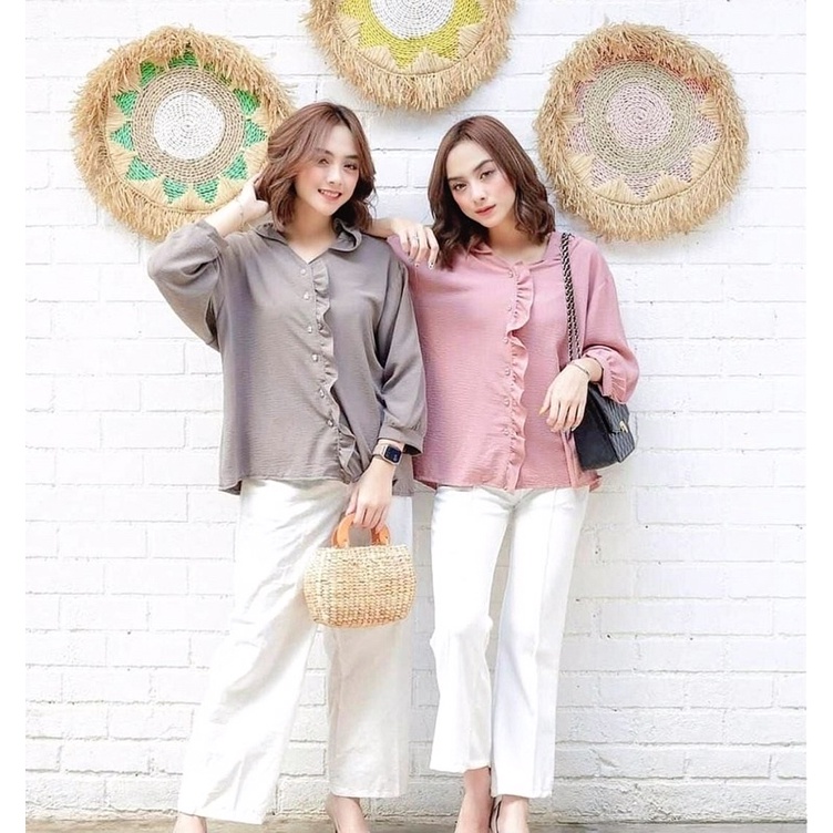 CRINKLE BLOUSE / BLOUSE RUFFLE KANCING / BLOUSE KOREA